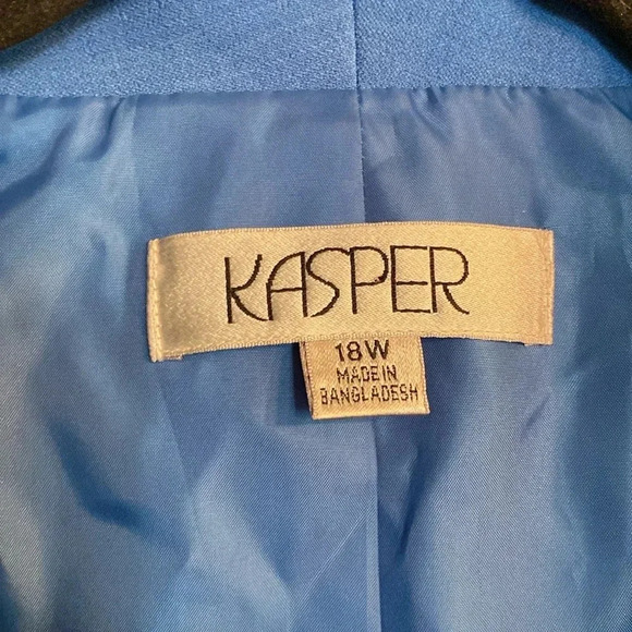 Kasper women’s open blazer - 18 W - bright blue - 3/4 sleeve - great condition - Picture 2 of 6